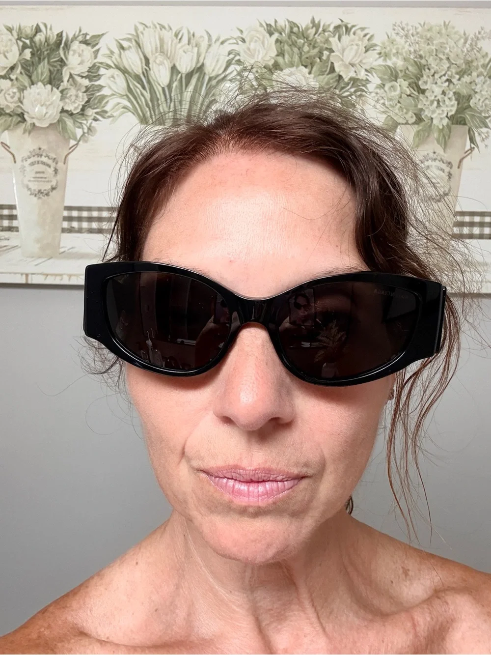 Balenciaga Black Cat-Eye Sunglasses